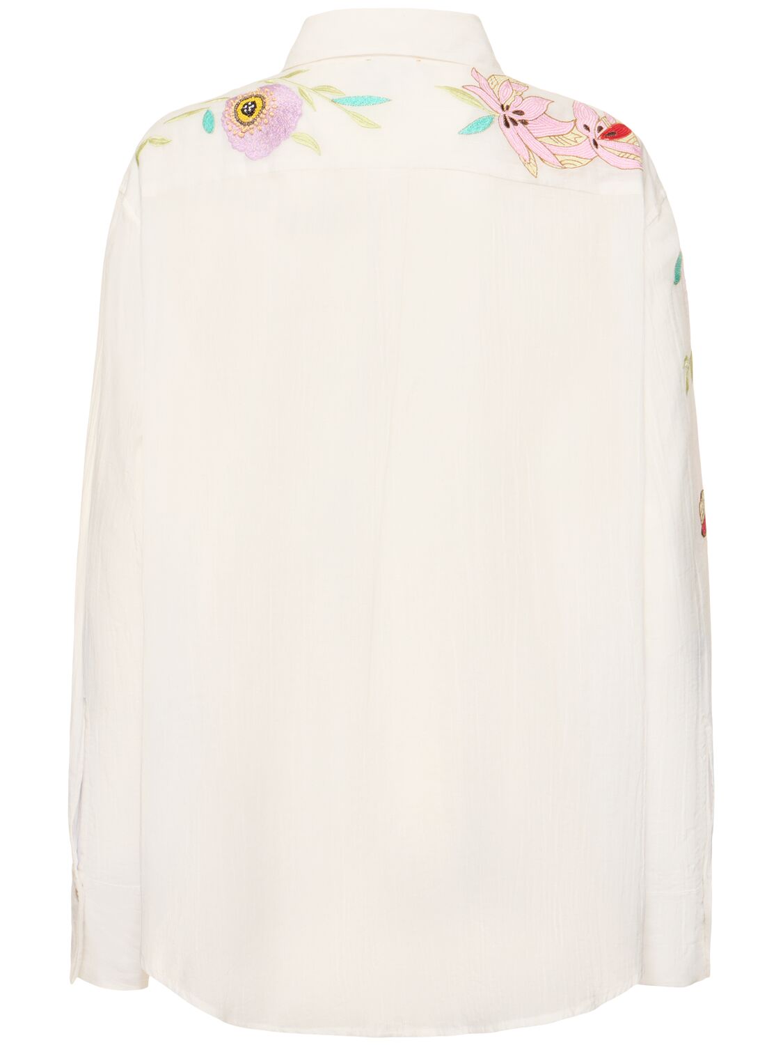 Shop Forte Forte Heaven Embroidered Cotton Voile Shirt In Multicolor