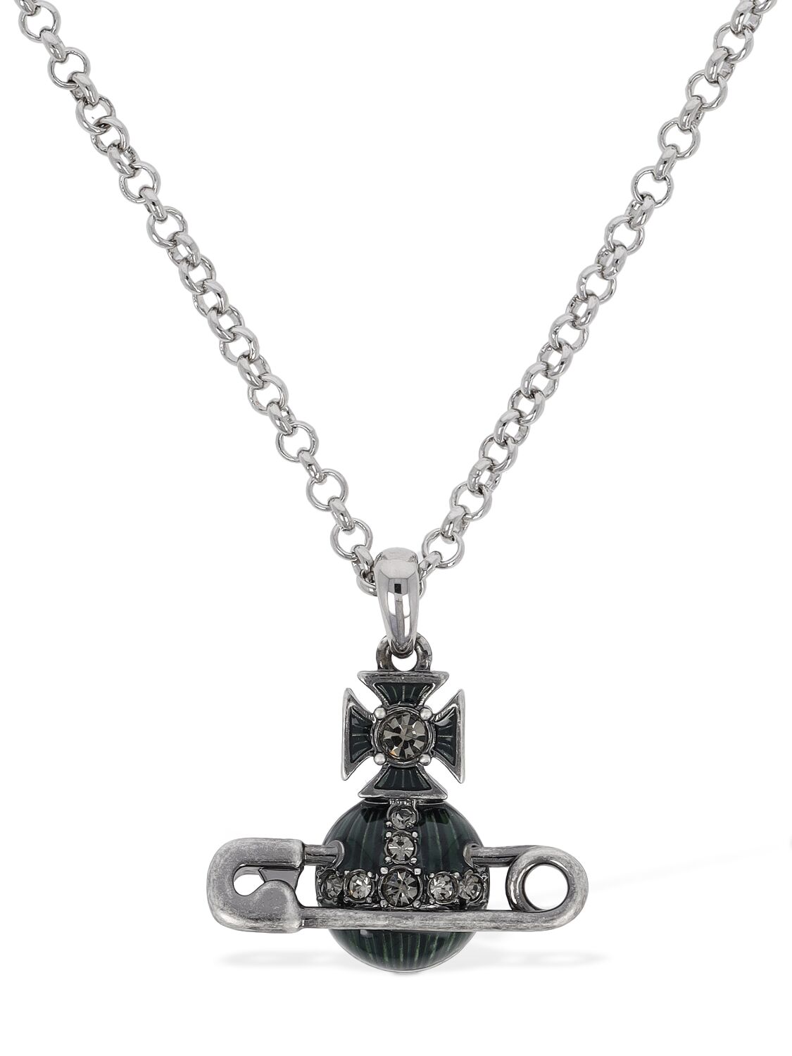 Vivienne Westwood Kitty Pendant Necklace In Silver,multi