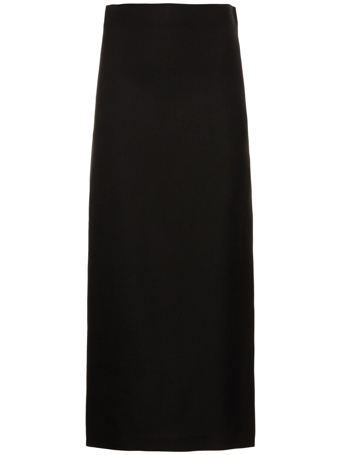 Image of Linen Blend Side Split Long Skirt