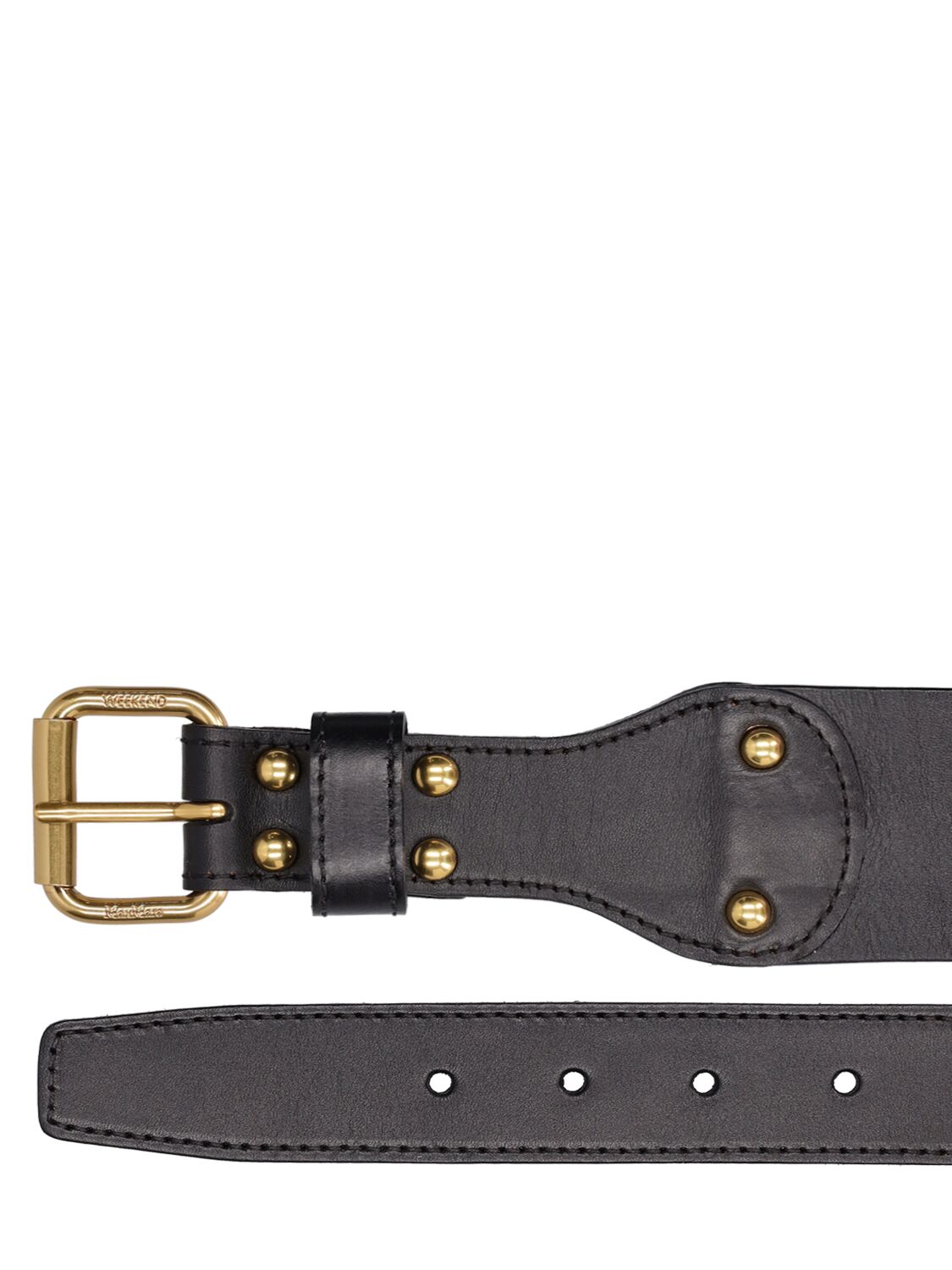 Shop Weekend Max Mara 5.5 Cm Corone Leather Belt In Black