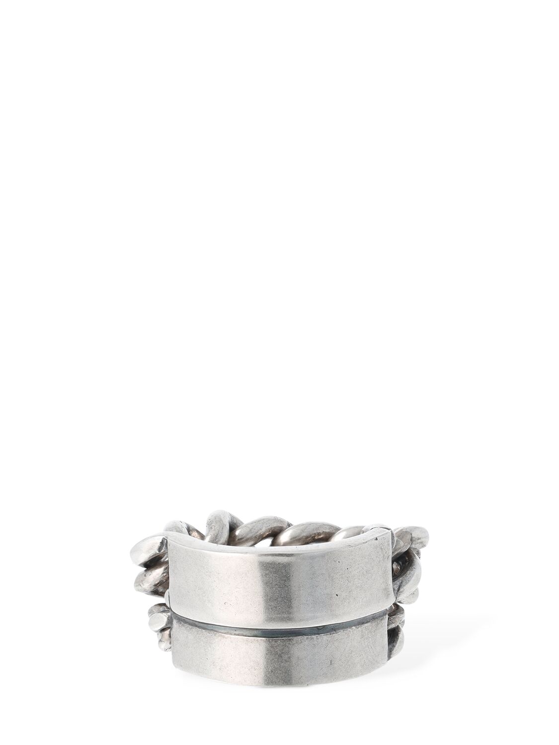Shop Ann Demeulemeester Ize Double Chain Ring In Silver