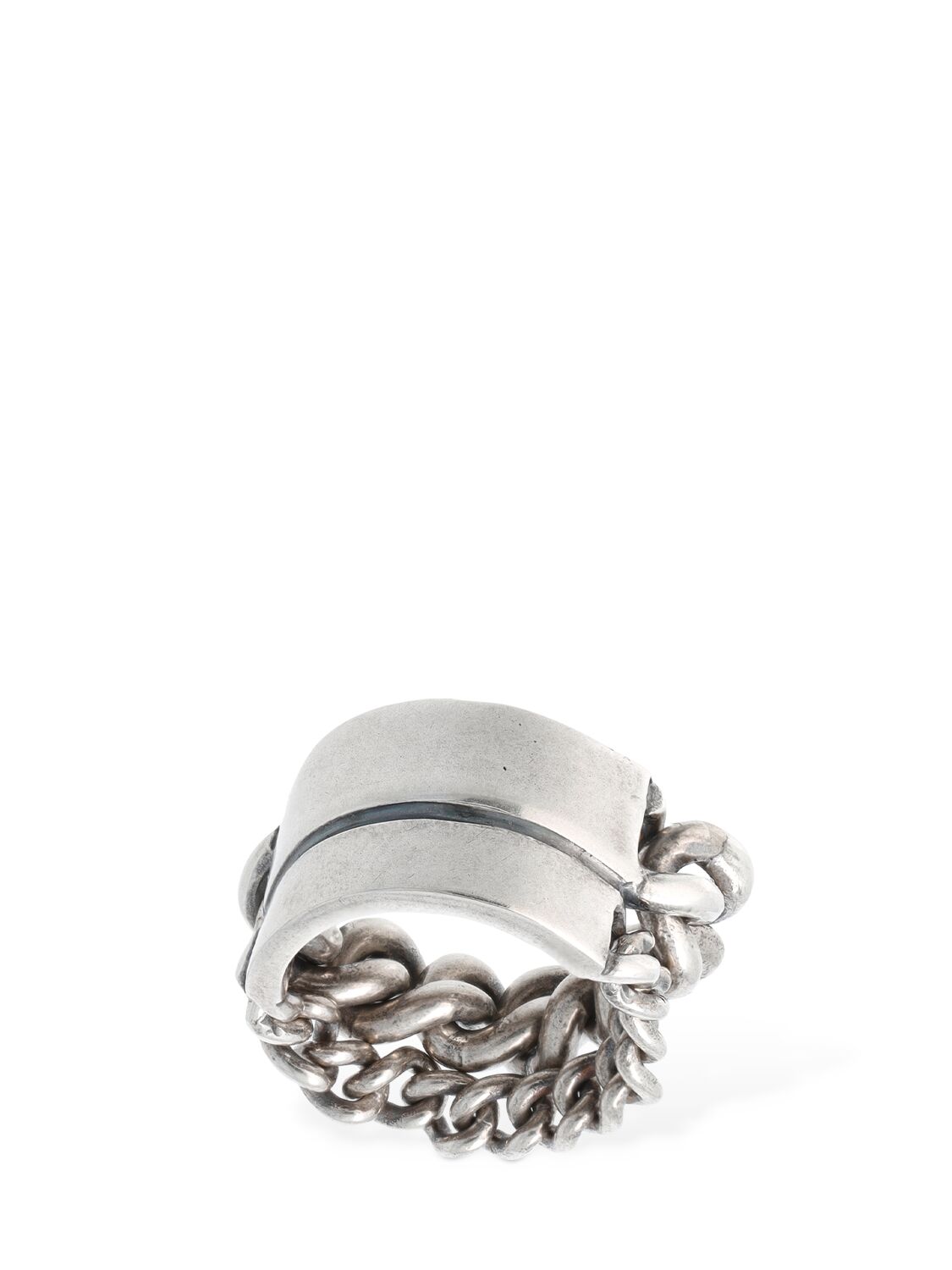 Ann Demeulemeester Ize Double Chain Ring In Silver