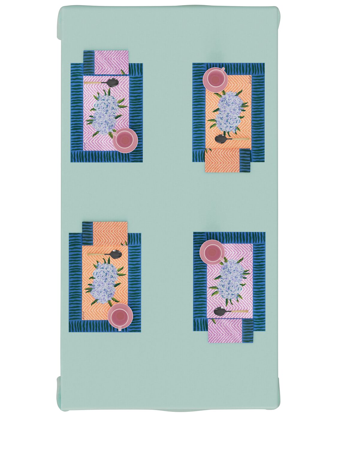 Shop Lisa Corti Set Of 2 Oleander Peach Placemats In Orange