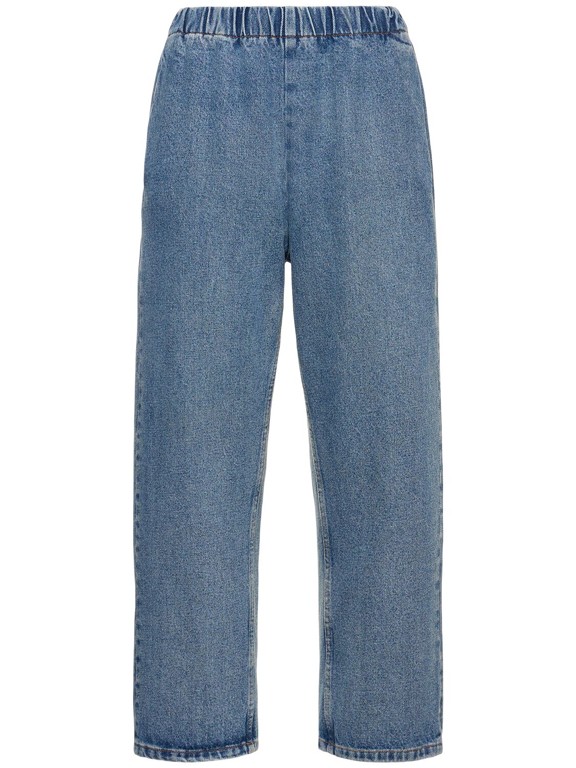 Elastic Waistband Cotton Denim Jeans