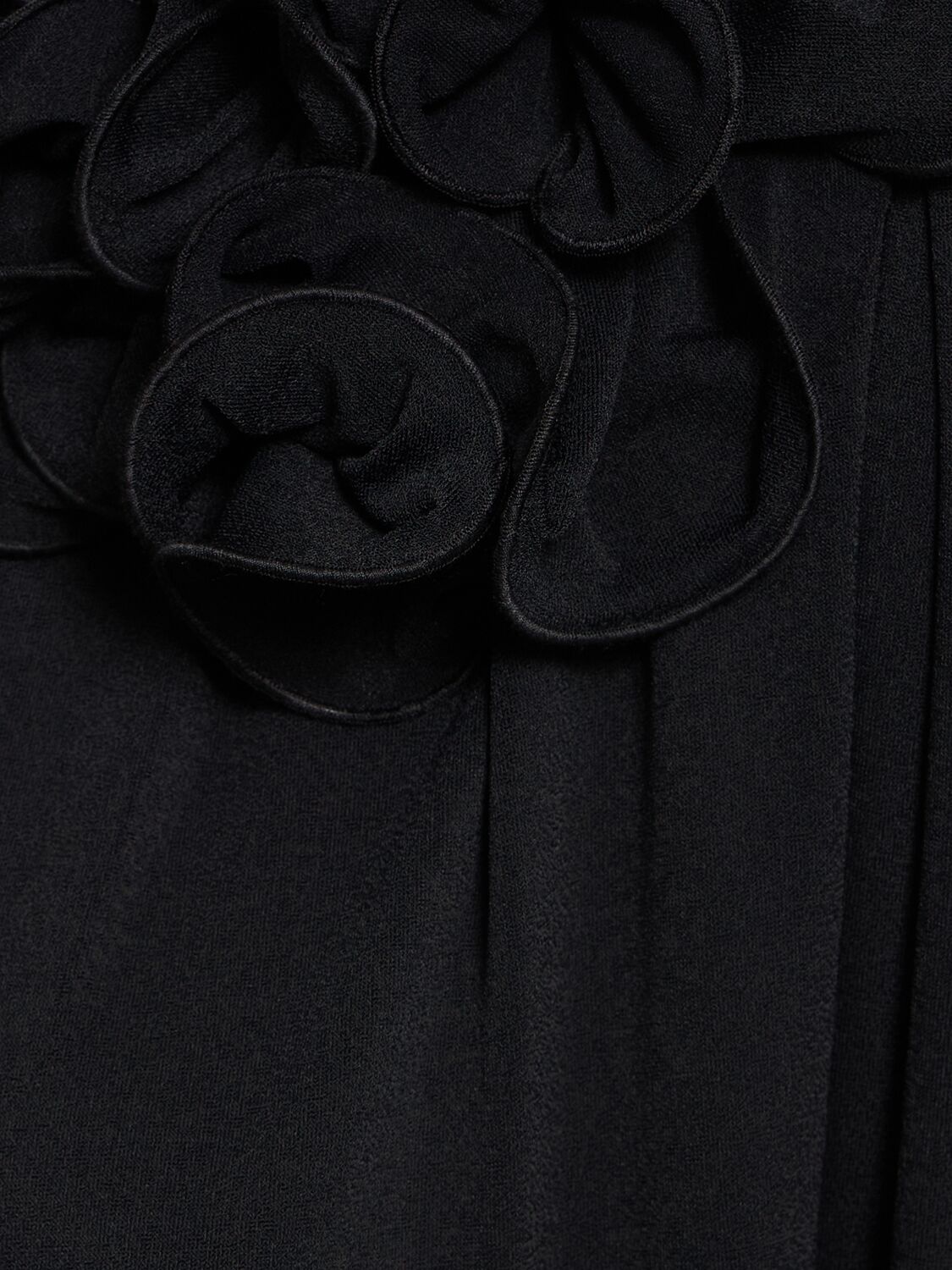 Shop Magda Butrym Jersey Shirt W/ Flowers In Black