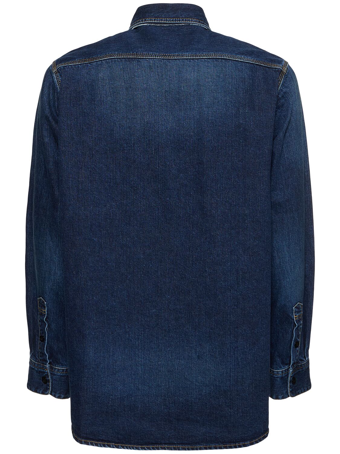 Shop Sacai Denim Cotton Shirt In Blue