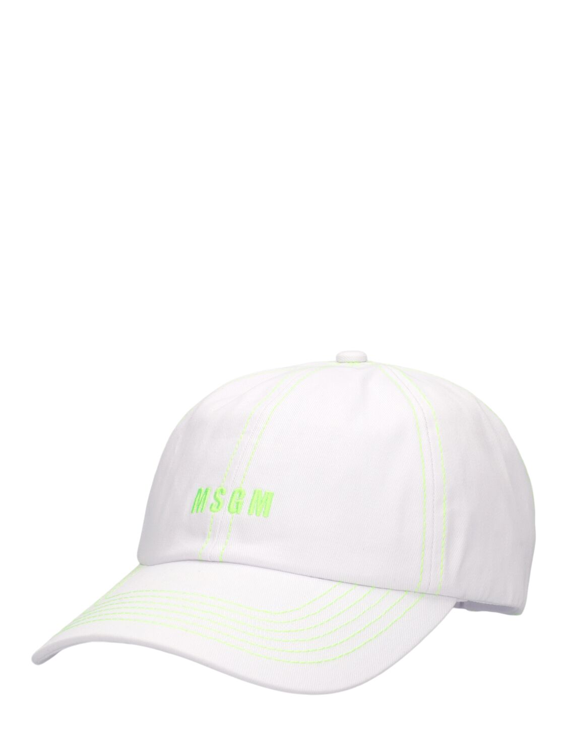 Shop Msgm Cotton Baseball Hat In White