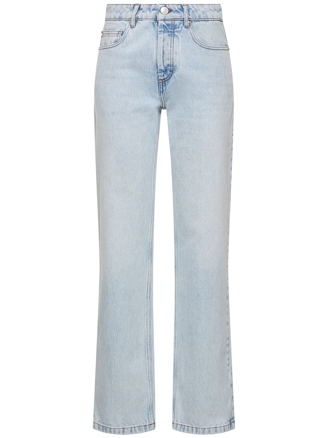 Straight Mid Rise Cotton Jeans