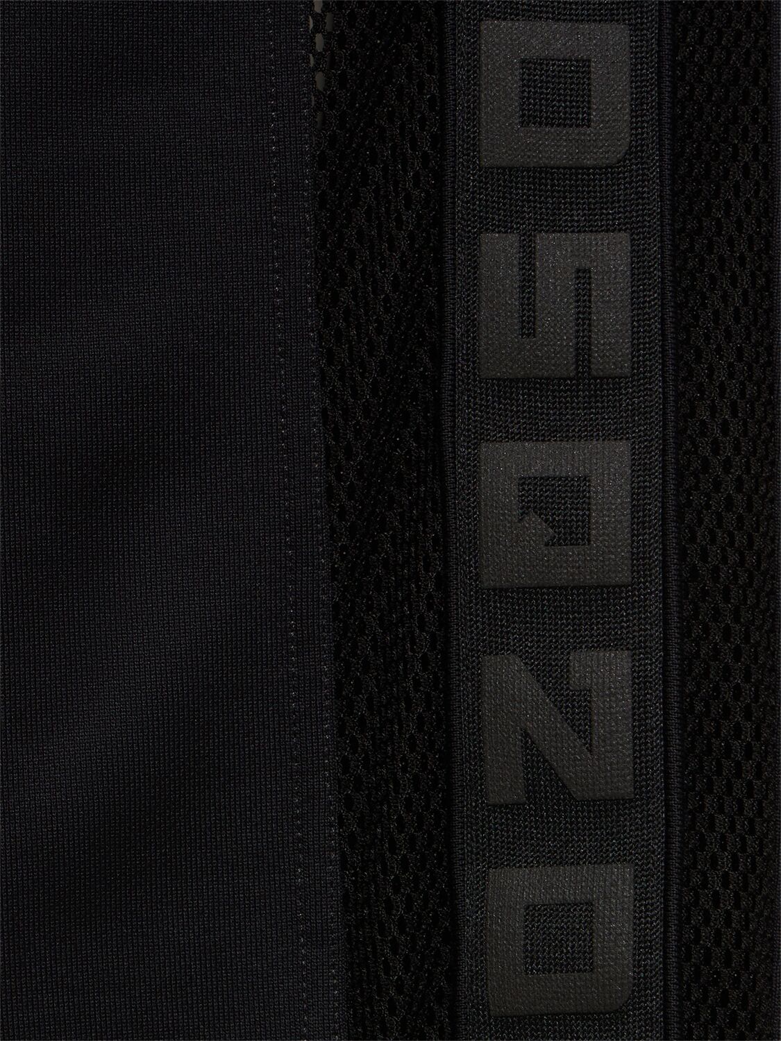 Shop Dsquared2 Logo Cotton Blend Wide Sweatpants In Black