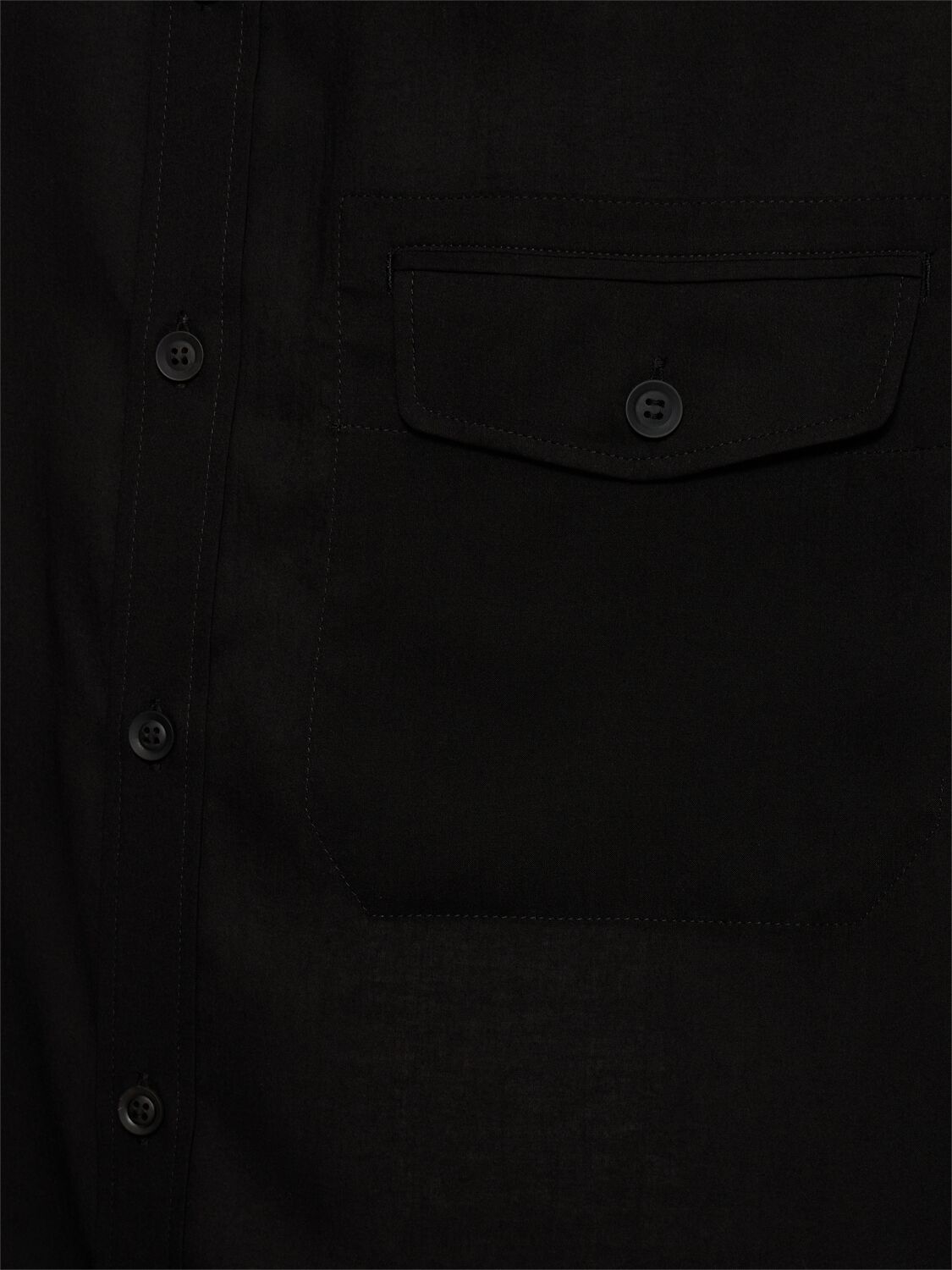 Shop Yohji Yamamoto Asymmetrical Placket Shirt In Black