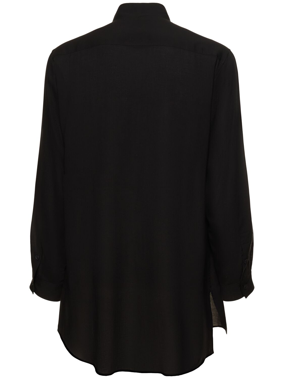Shop Yohji Yamamoto Asymmetrical Placket Shirt In Black