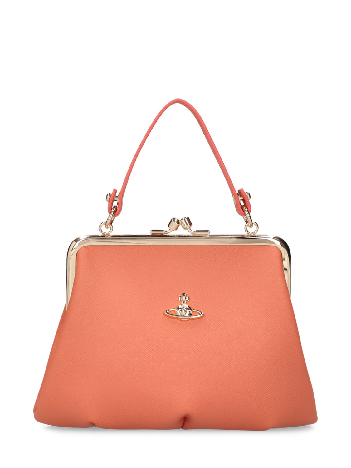 Image of Granny Frame Leather Top Handle Bag