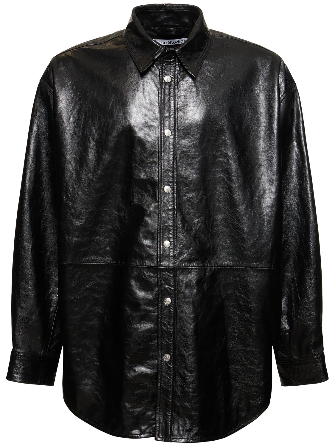 Image of Letar Shiny Nappa Leather Shirt Jacket