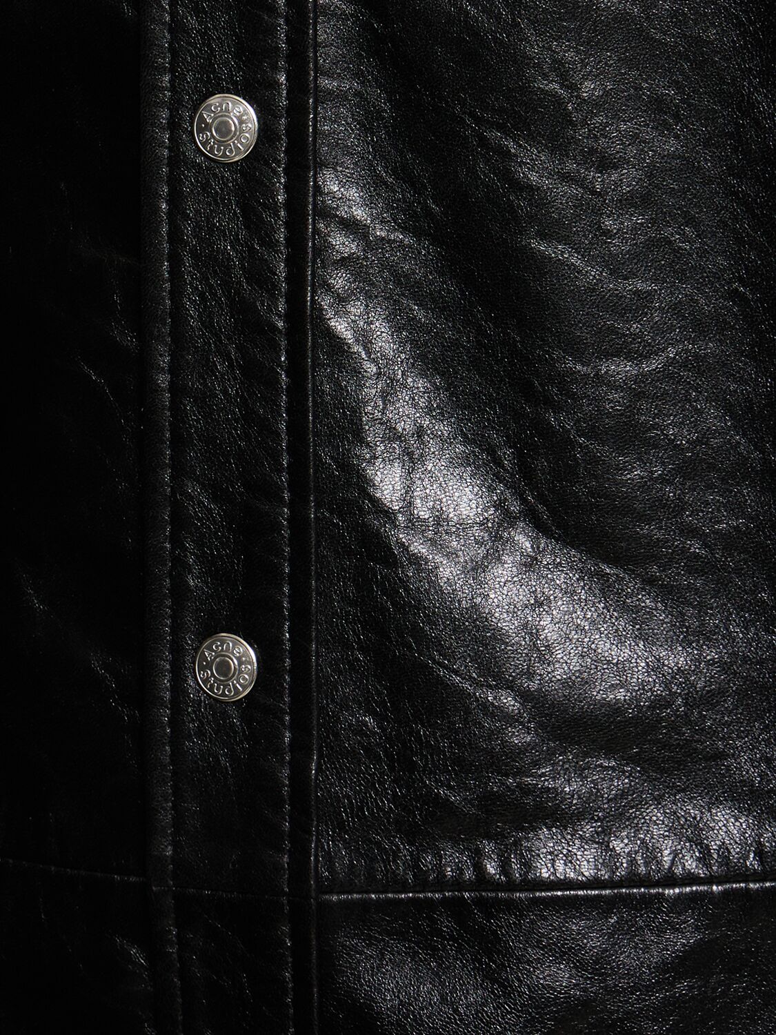 Shop Acne Studios Letar Shiny Nappa Leather Shirt Jacket In Black