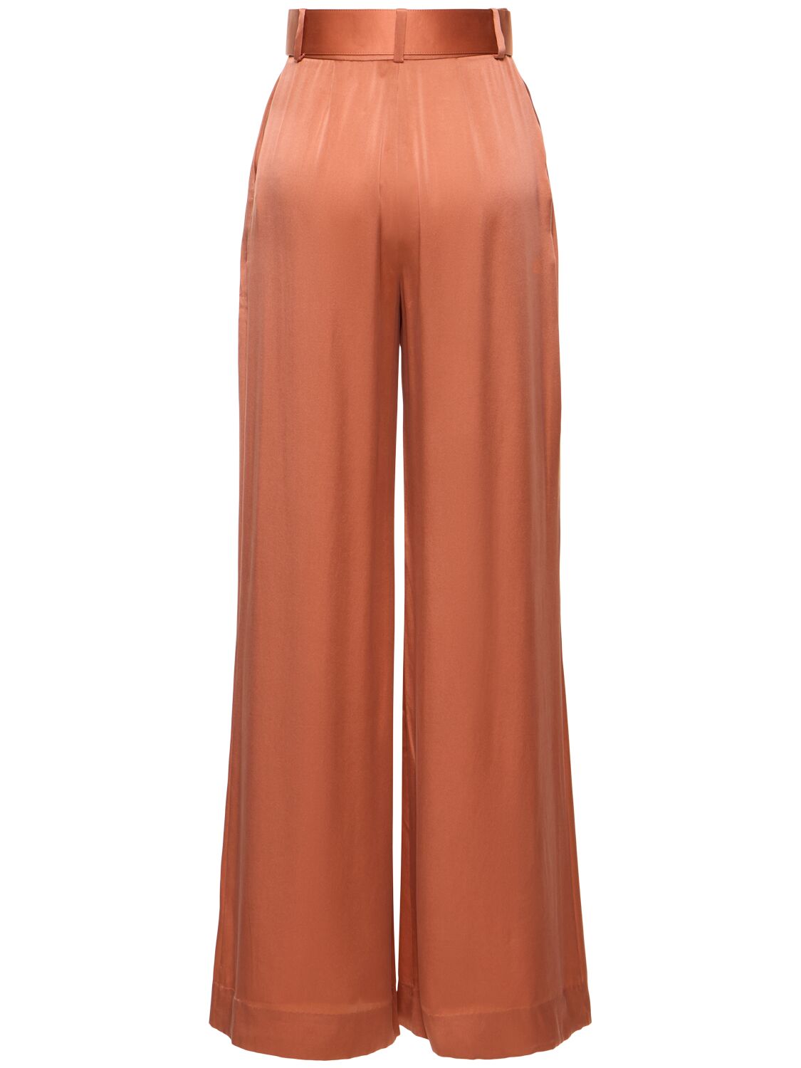 Shop Zimmermann Silk Tuck Wide Pants In Pink