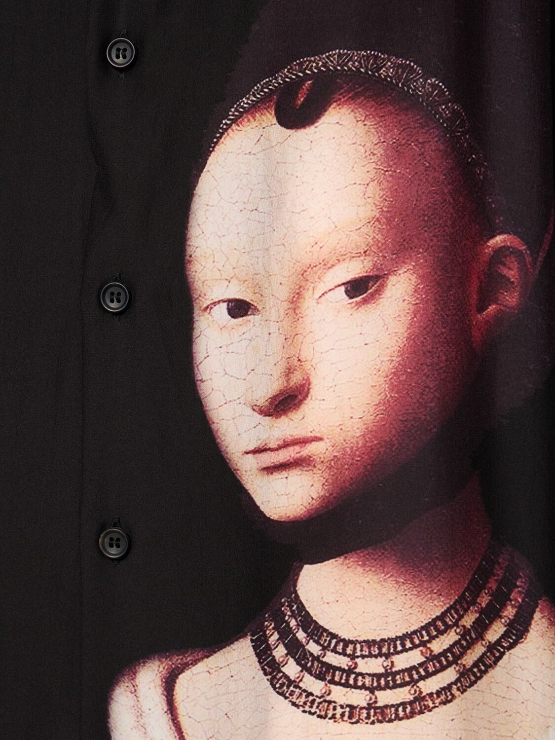 Shop Yohji Yamamoto M-young Girl Printed Silk Shirt In Black