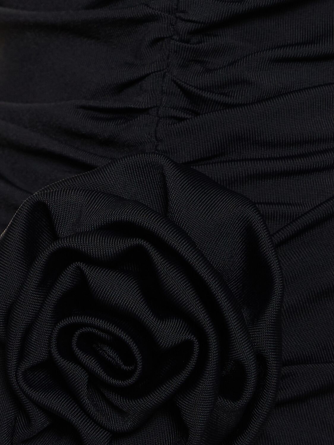 Shop Magda Butrym Jersey One Shoulder Flower Top In Black