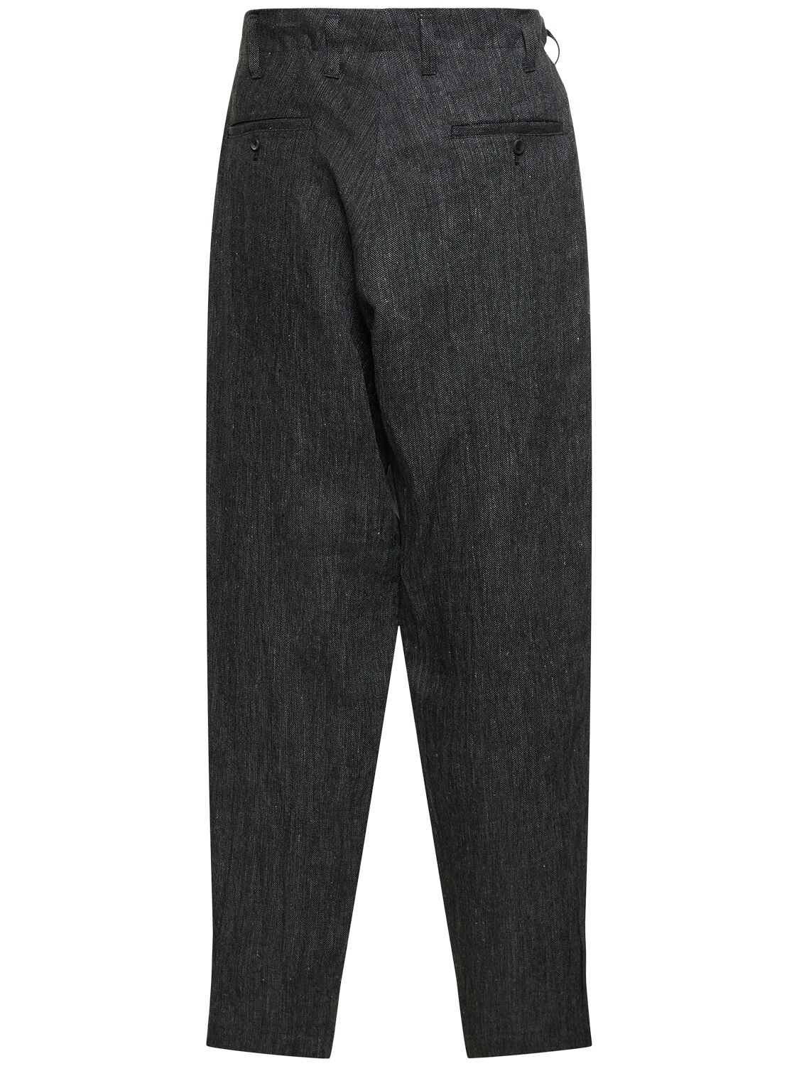 Shop Yohji Yamamoto G-coin Pocket Slim Linen Pants In Grey