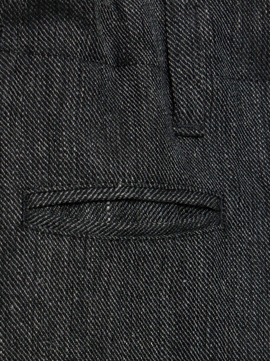 Shop Yohji Yamamoto G-coin Pocket Slim Linen Pants In Grey