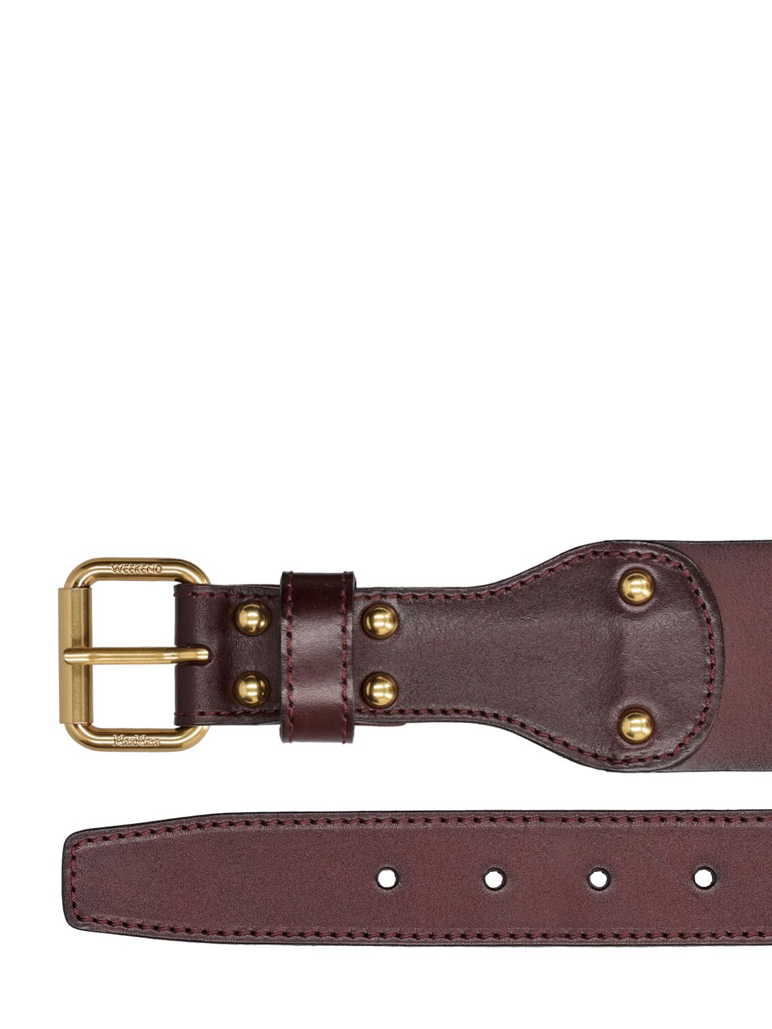 Shop Weekend Max Mara 5.5 Cm Corone Leather Belt In Dark Brown