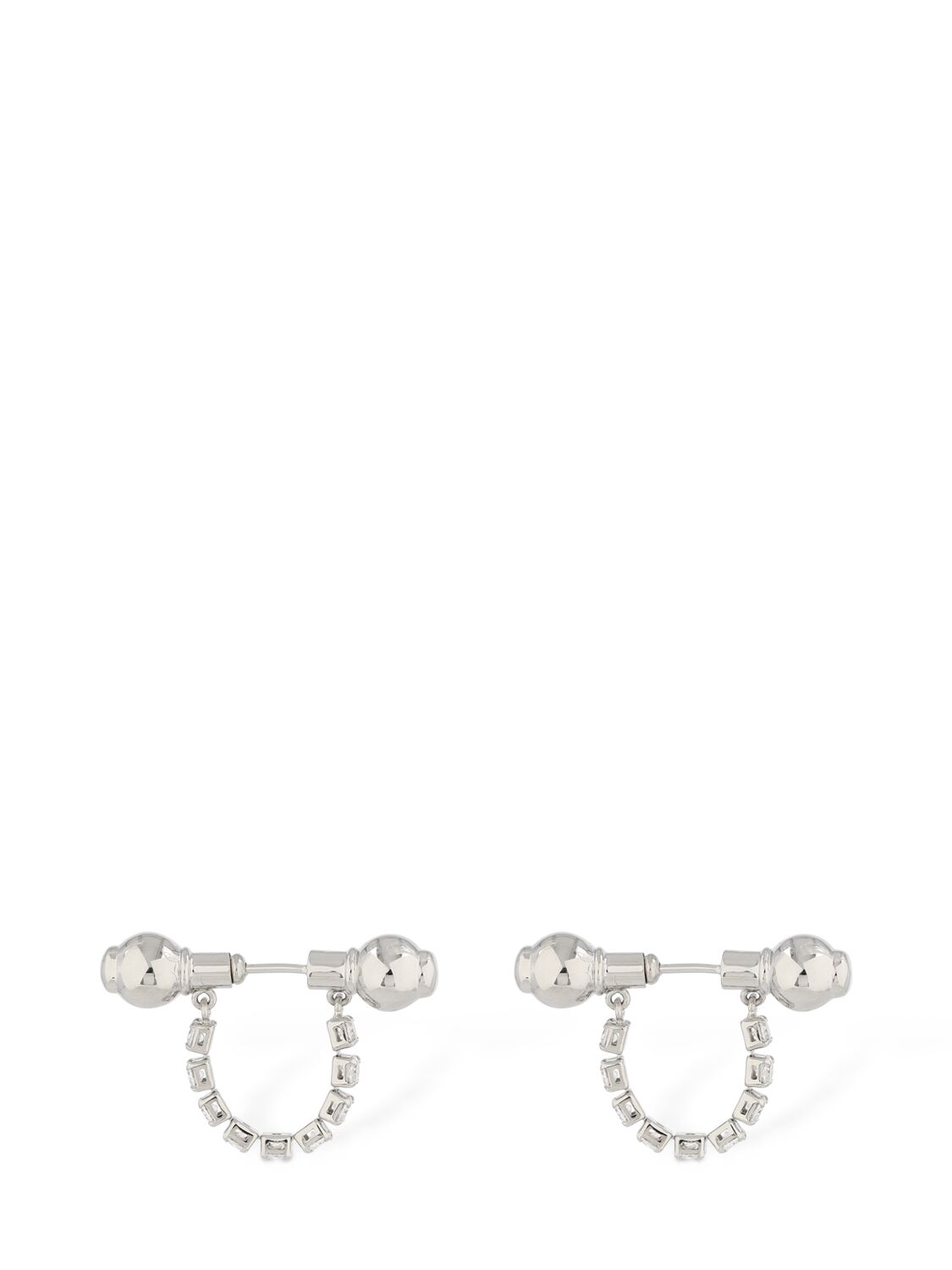 Panconesi Crystal Barbell Stud Earrings In Gray