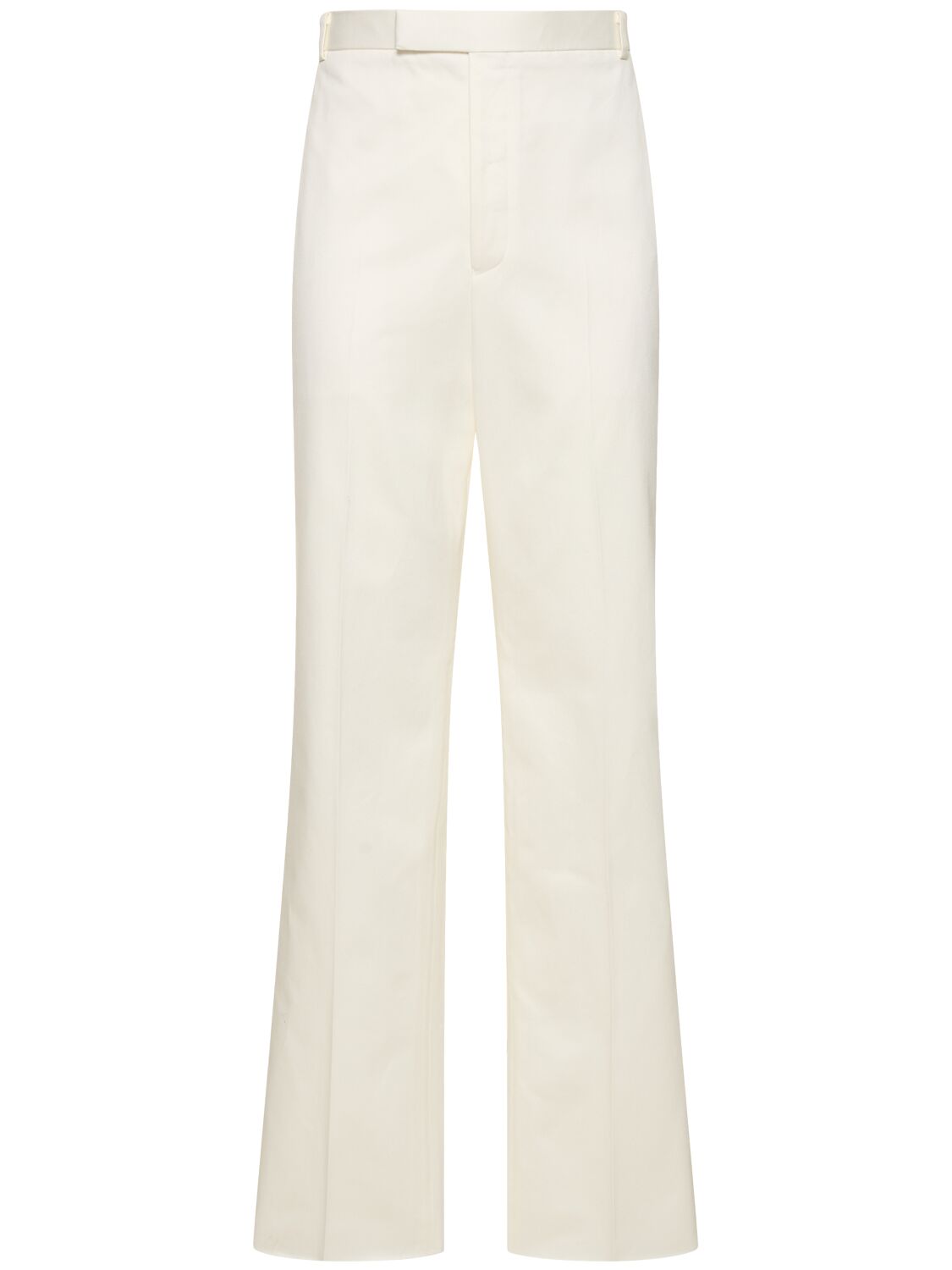 Thom Browne Mid Rise Straight Leg Chino Pants In White