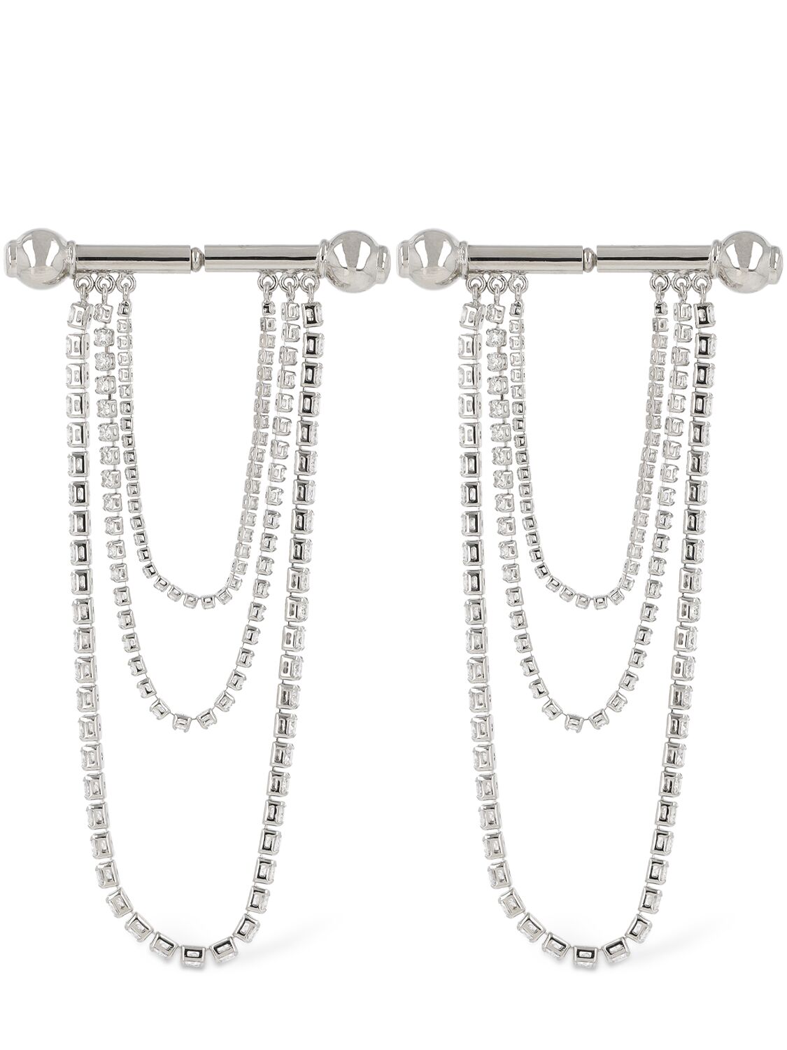 Panconesi Barbell Chandelier Earrings In Metallic