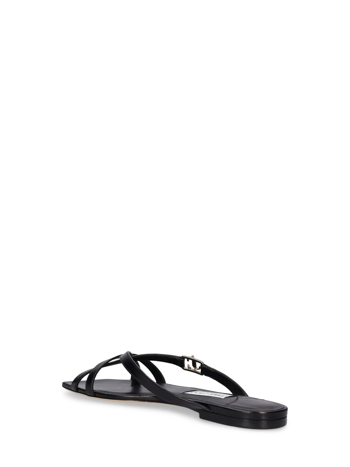 Shop Jimmy Choo 10mm Jess Leather Slide Sandals In Black
