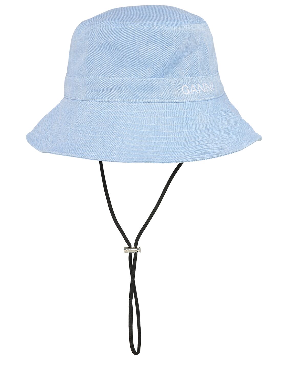 Shop Ganni Fisherman Denim Bucket Hat In Blue