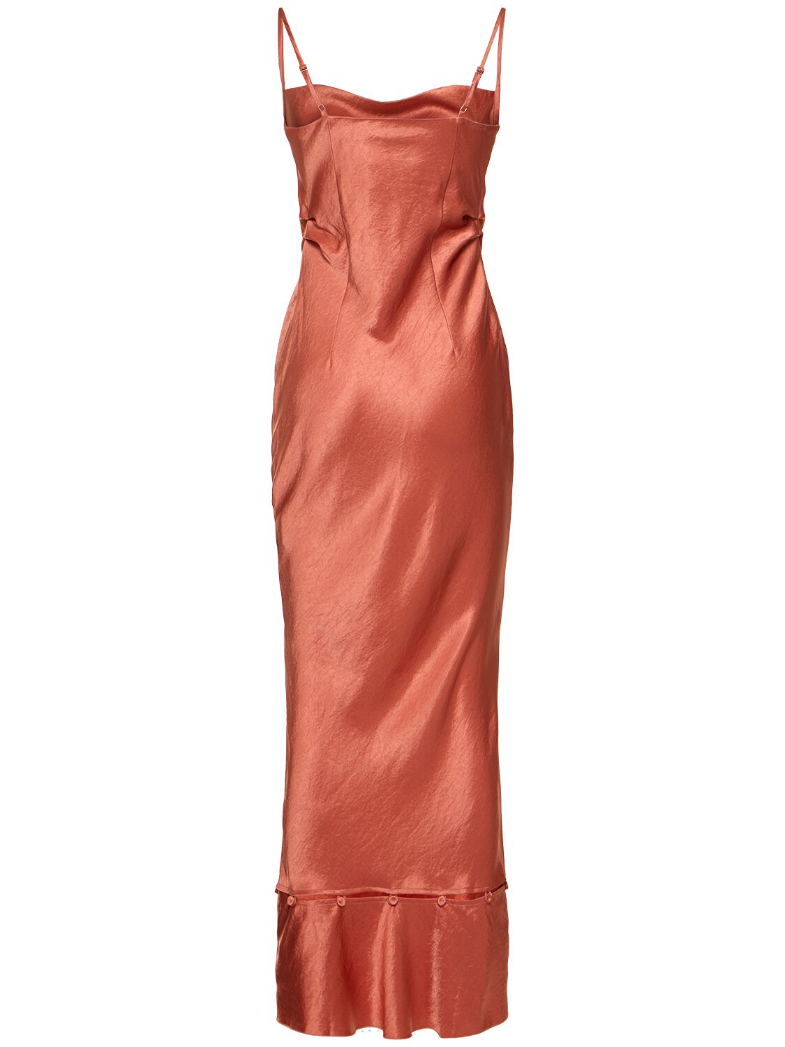 Shop Nanushka Renny Long Satin Slip Dress In Pink