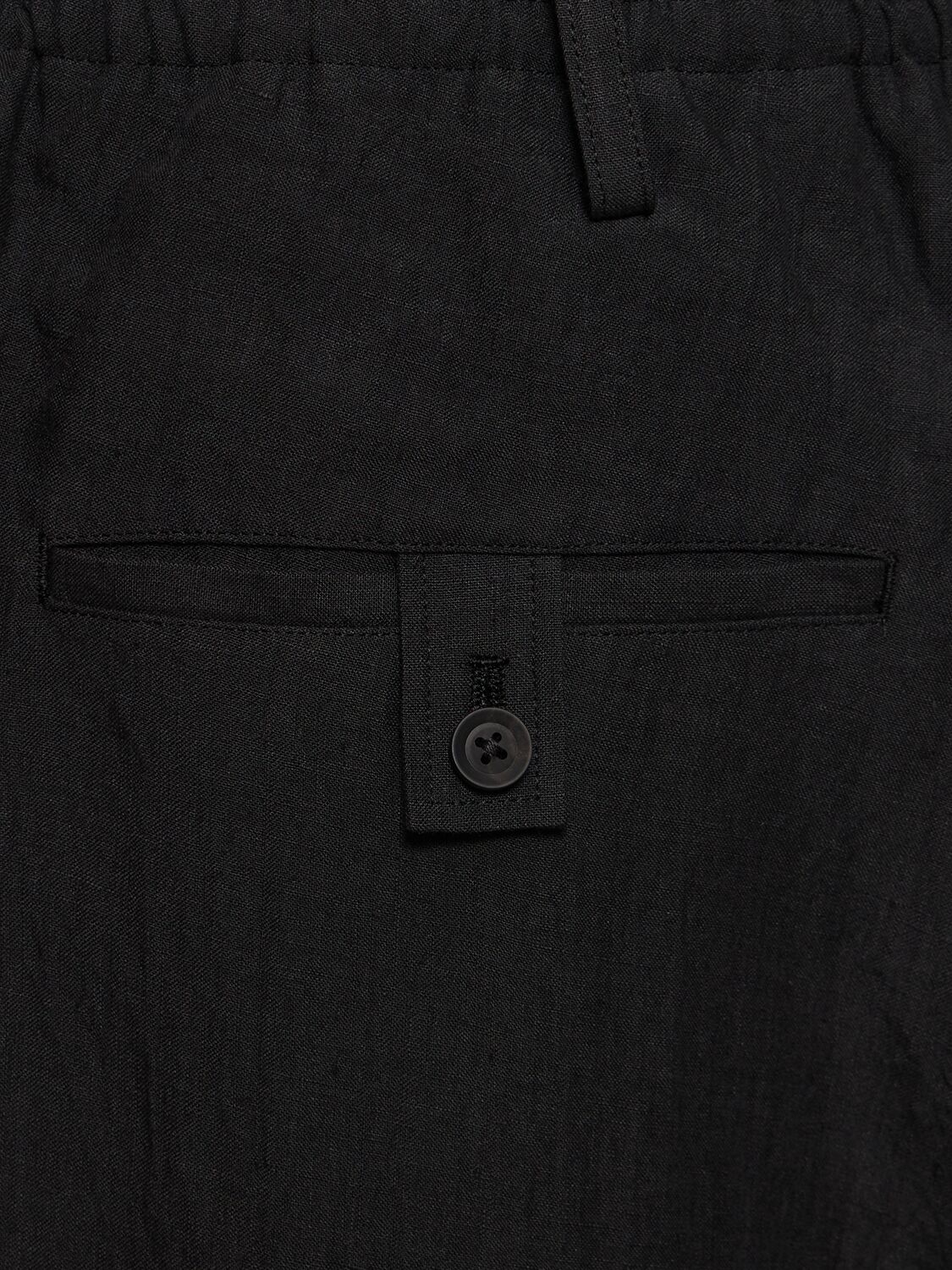 Shop Yohji Yamamoto A-asm Sarouel Gusset Linen Pants In Black