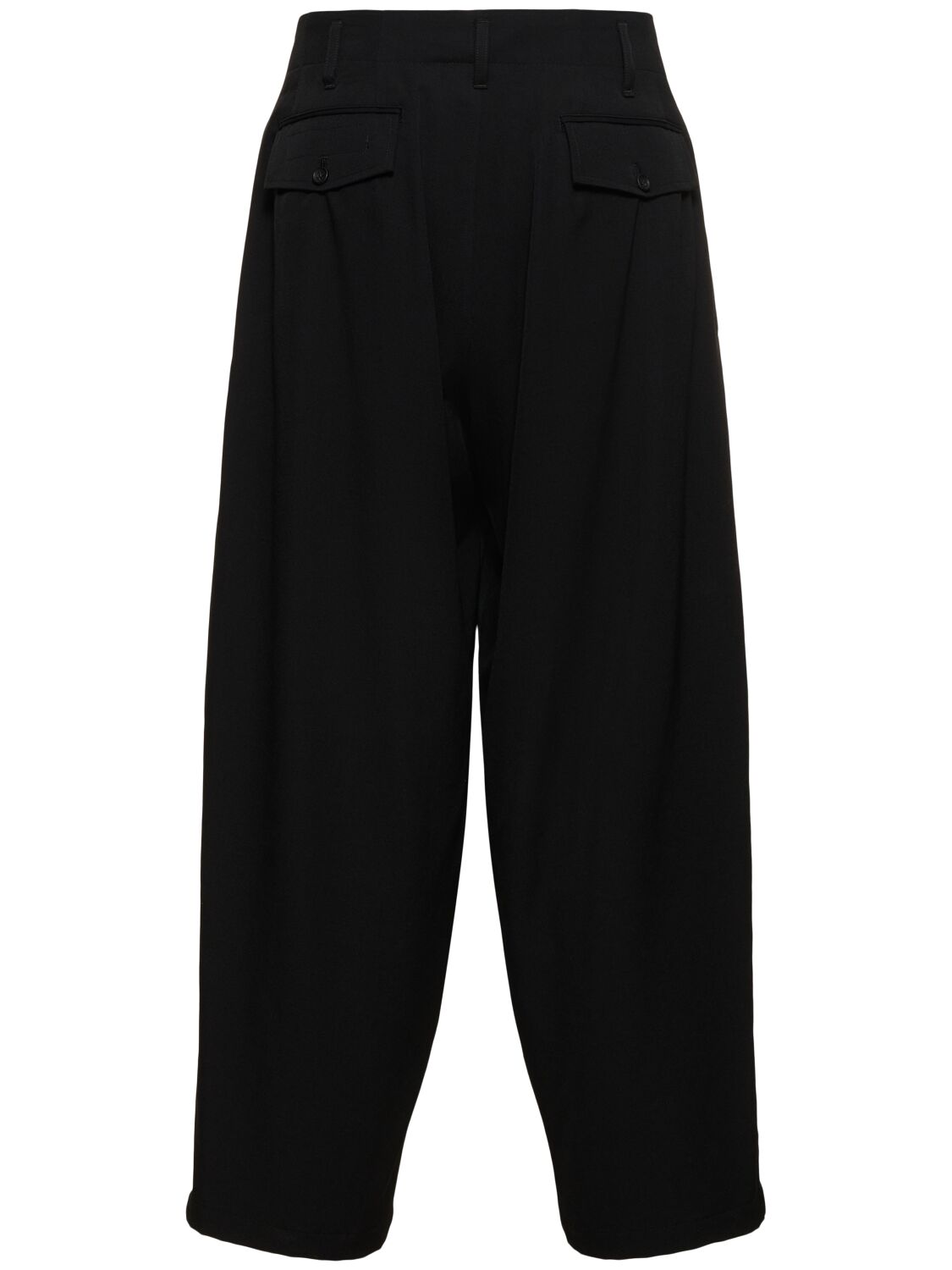Shop Yohji Yamamoto G-side Tape Gabardine Wool Pants In Black