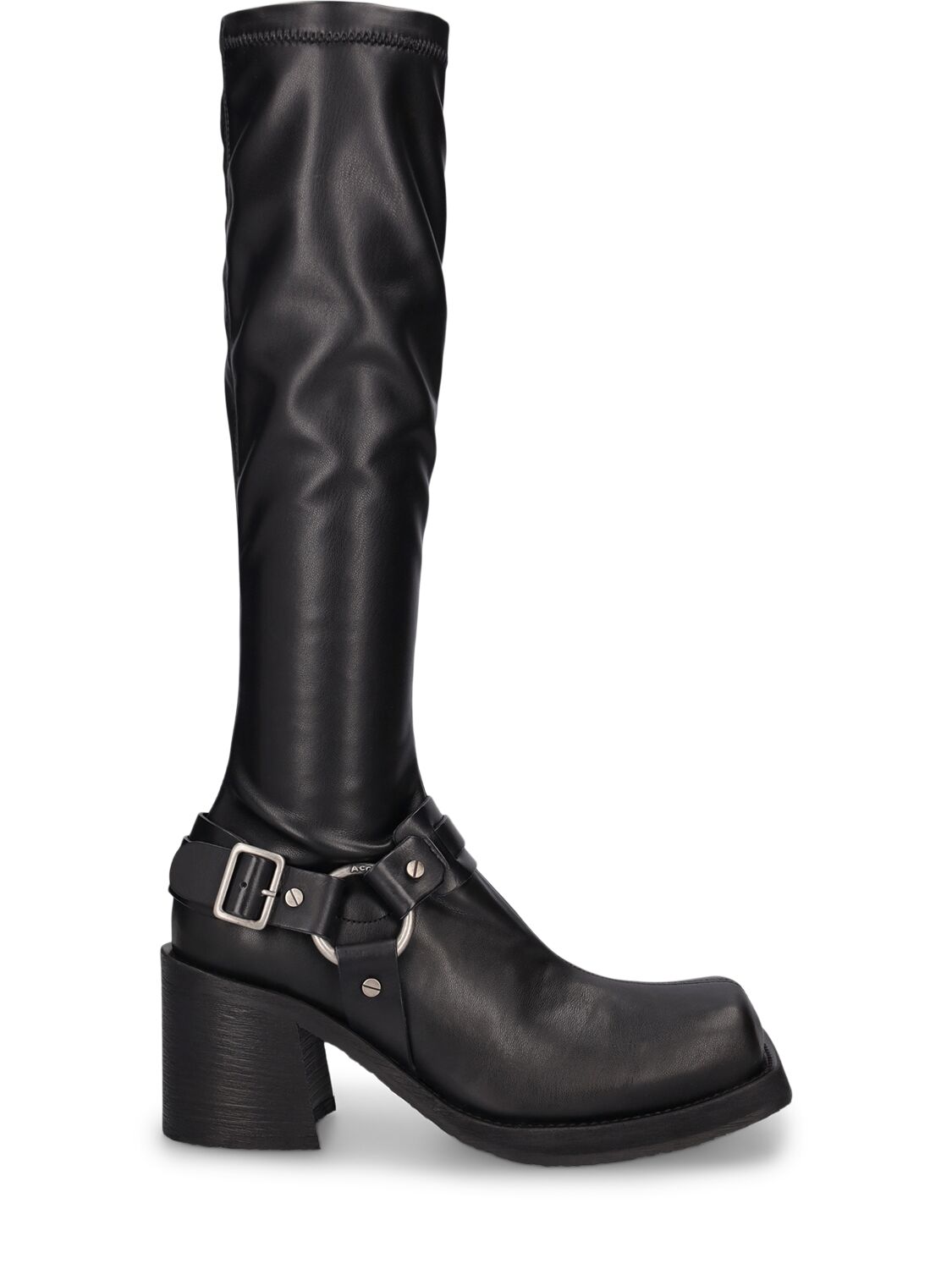 Shop Acne Studios 80mm Balius Faux Leather Tall Boots In Black