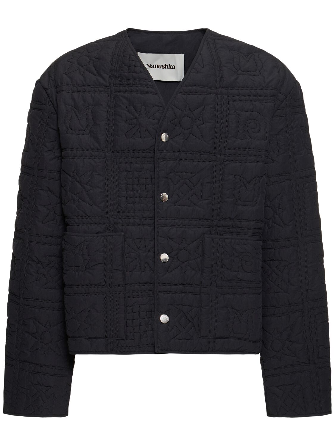 Shop Nanushka Quilted Recycled Tech Blend Jacket In Black