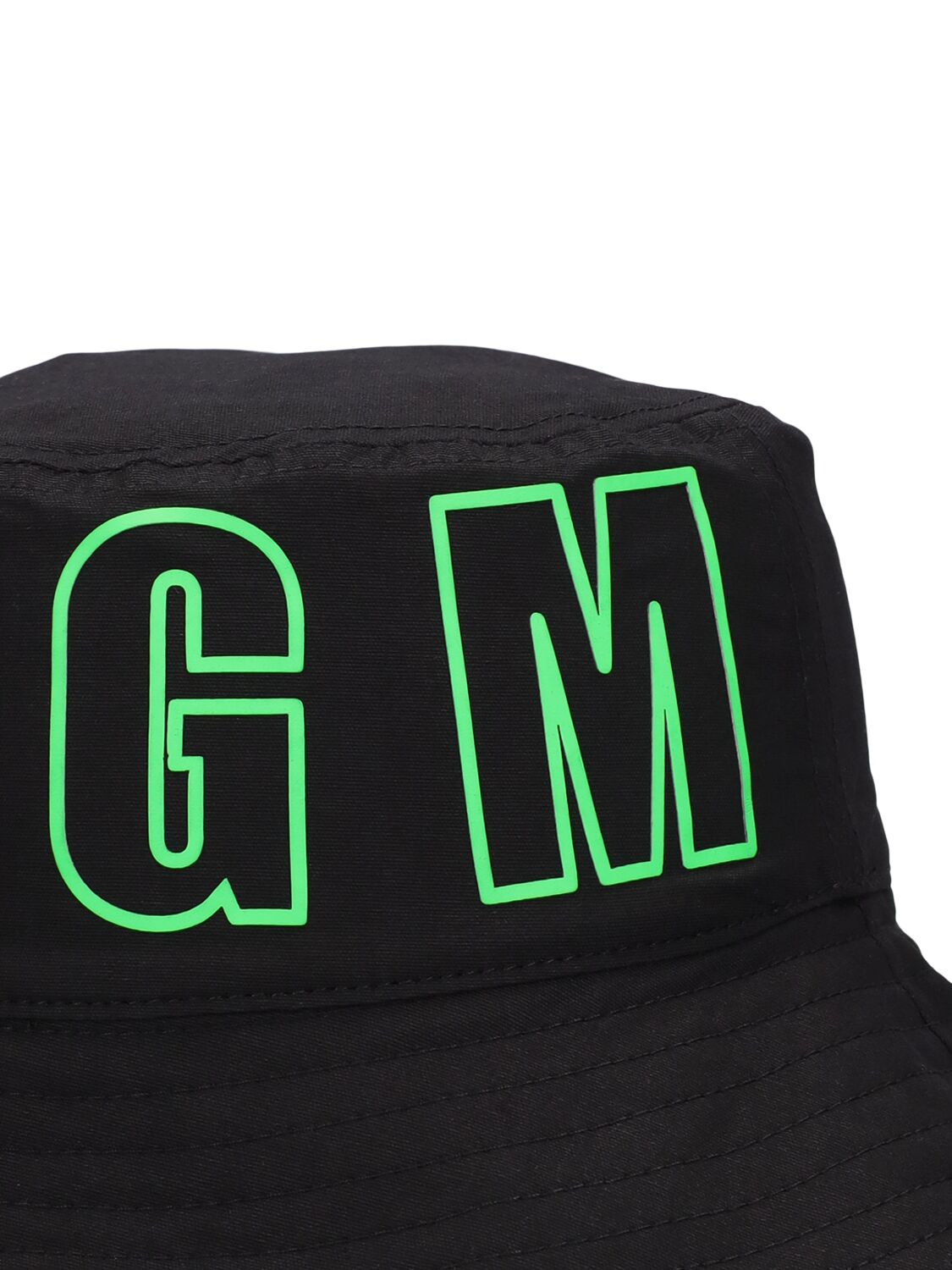 Shop Msgm Cotton Bucket Hat In Black