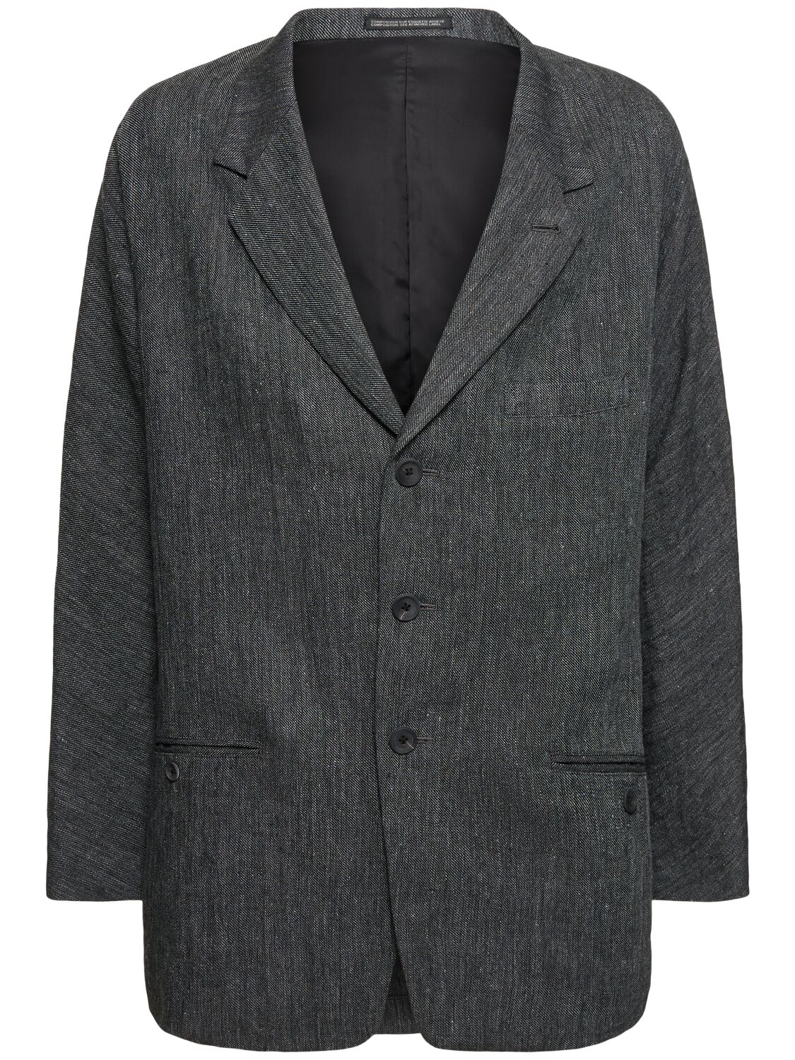 Shop Yohji Yamamoto W-raglan Gabardine Blazer In Grey