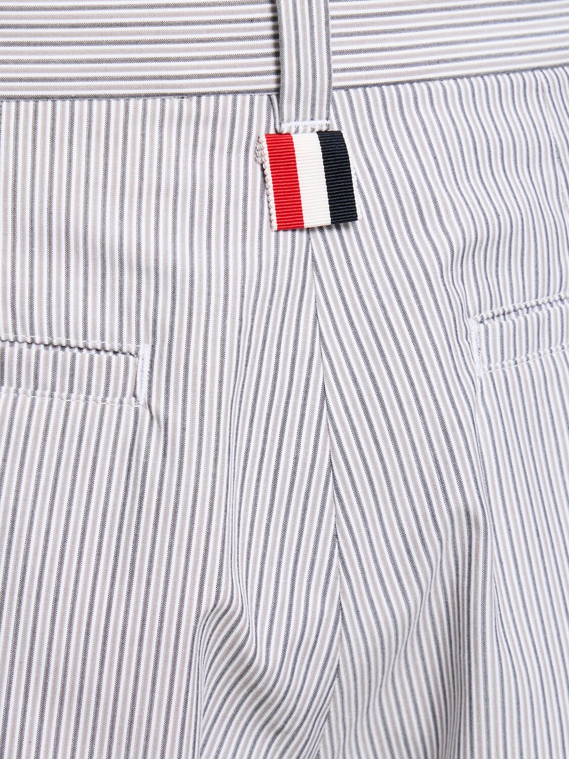 Shop Thom Browne Cotton Straight Fit Shorts In Med Grey