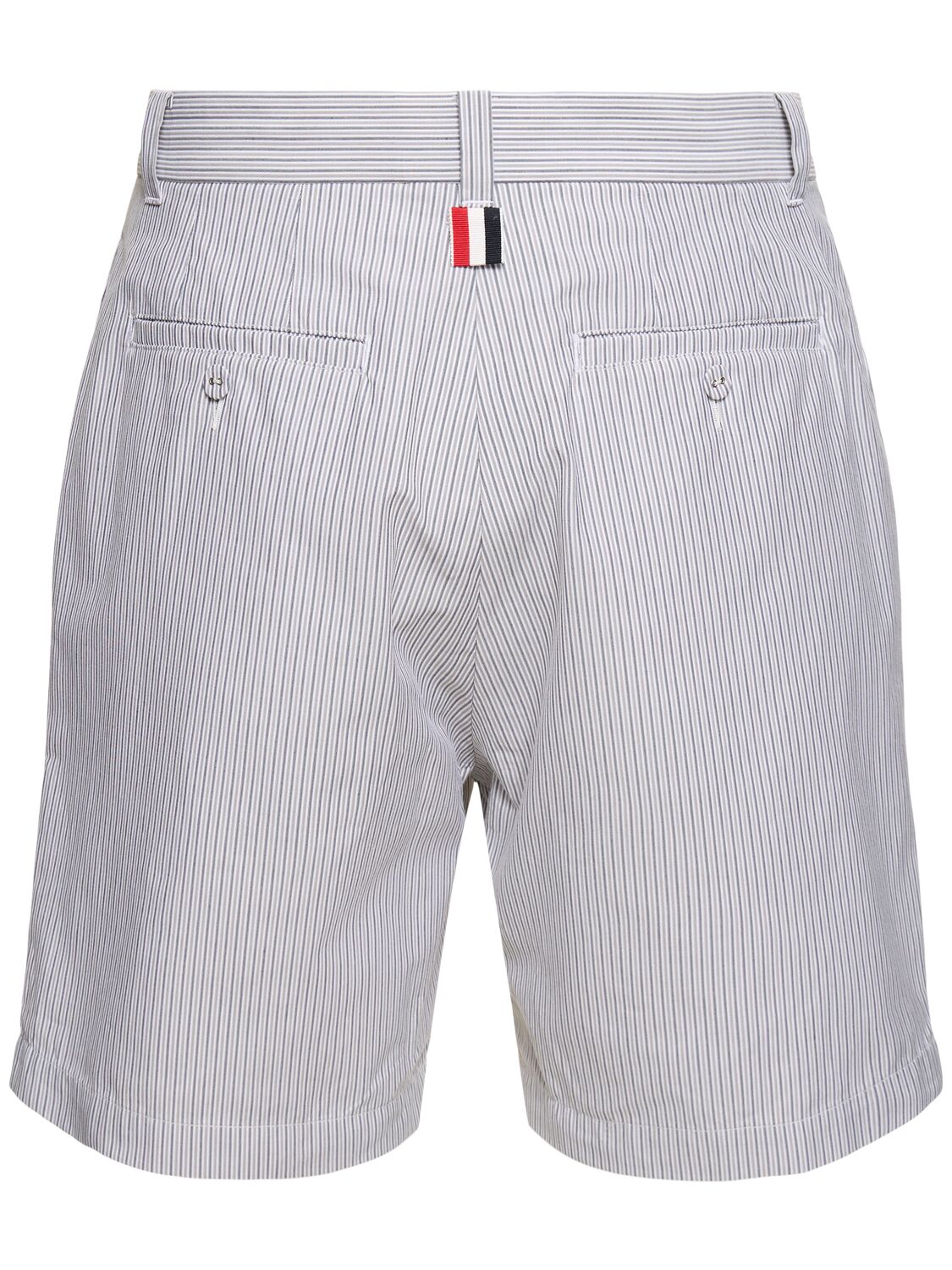 Shop Thom Browne Cotton Straight Fit Shorts In Med Grey