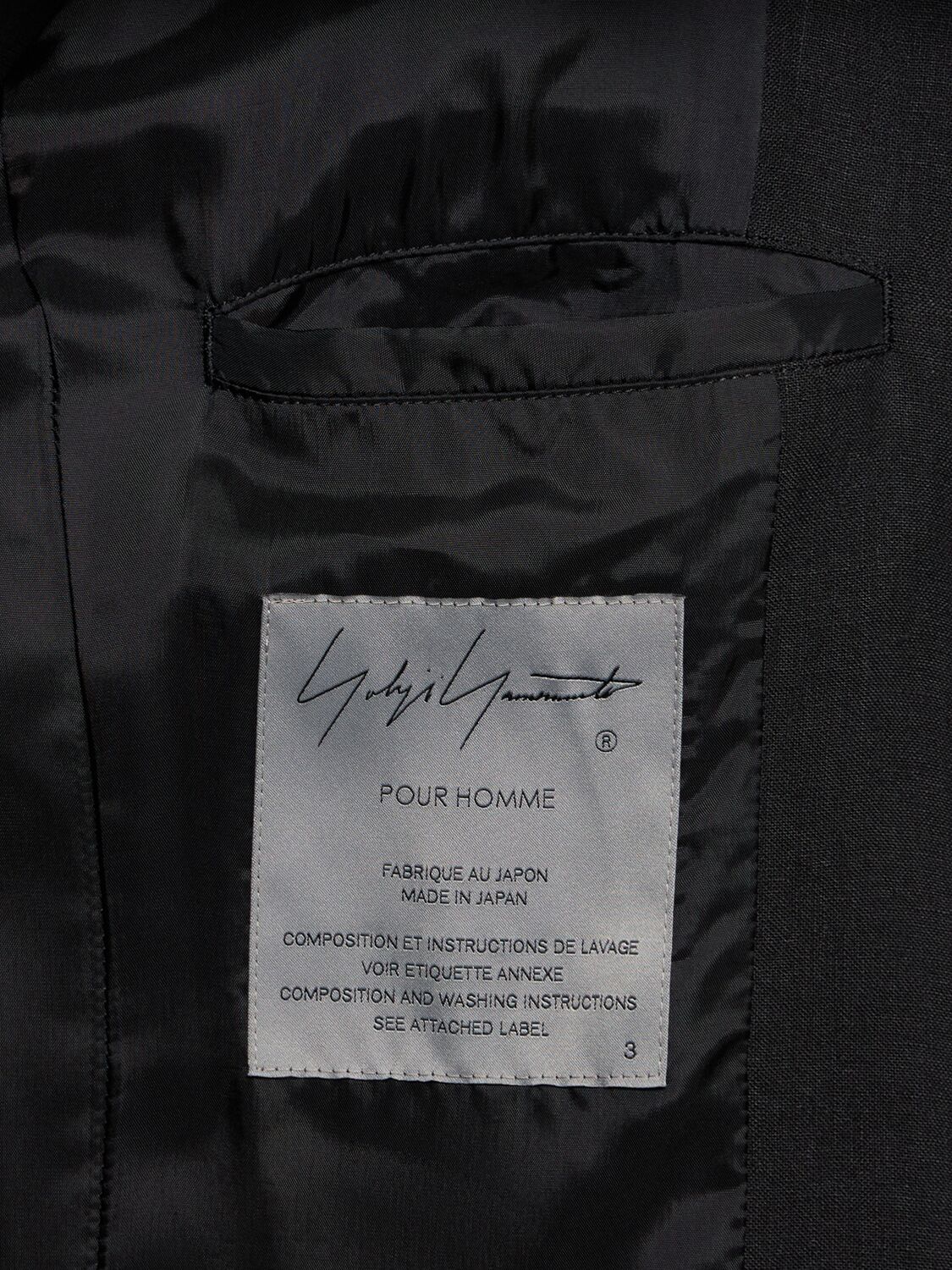 Shop Yohji Yamamoto I-frill Safety Pin Linen Blazer In Black