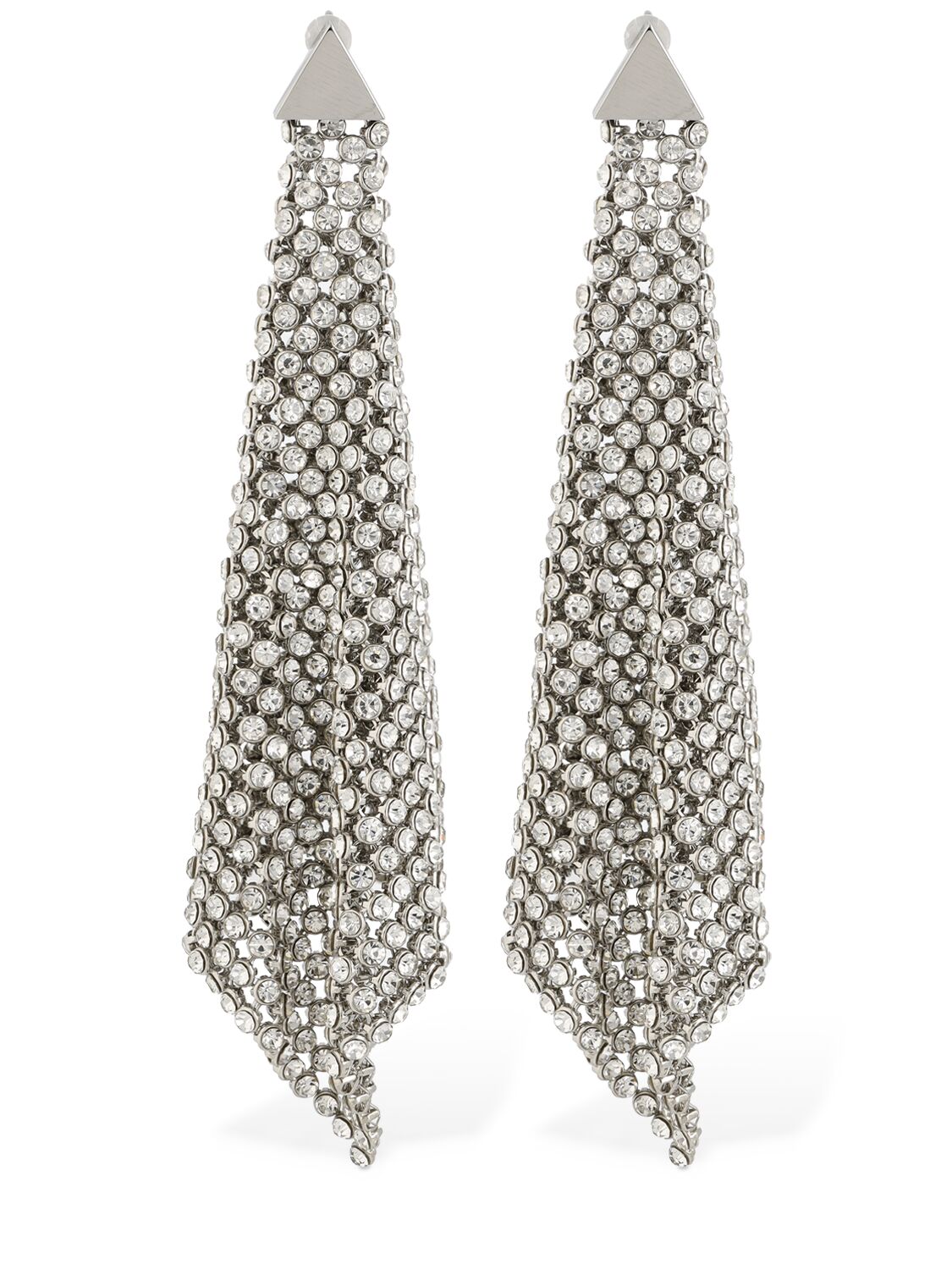 Rabanne Crystal Drop Earrings In Silver