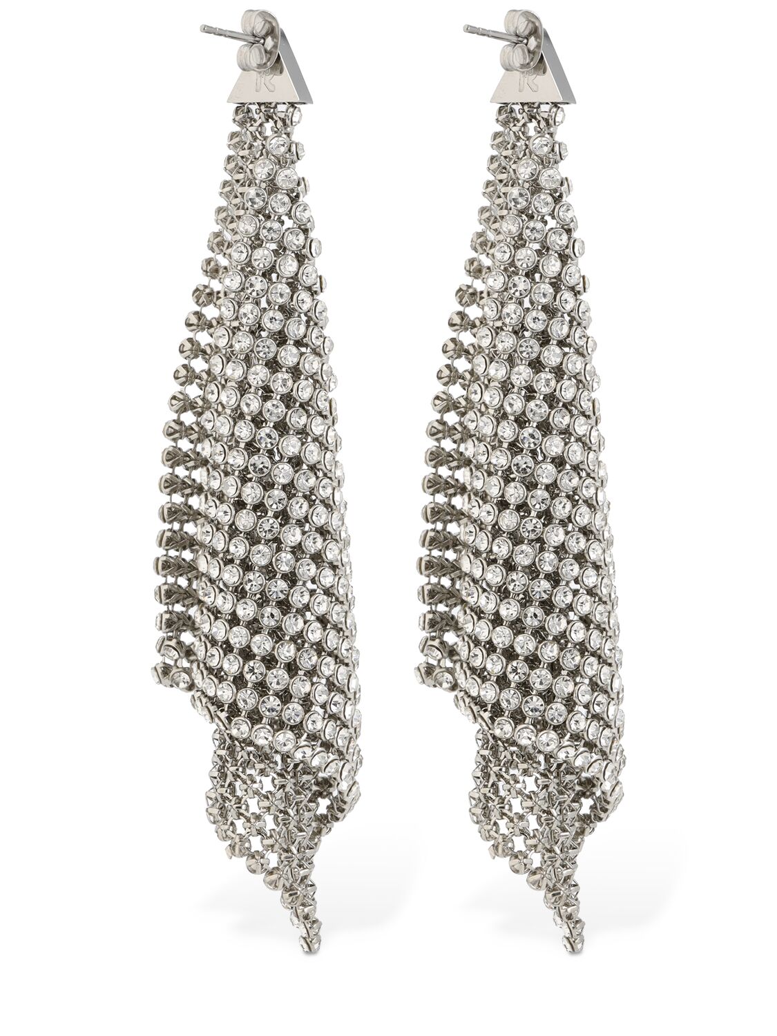 Shop Rabanne Crystal Drop Earrings In Silver