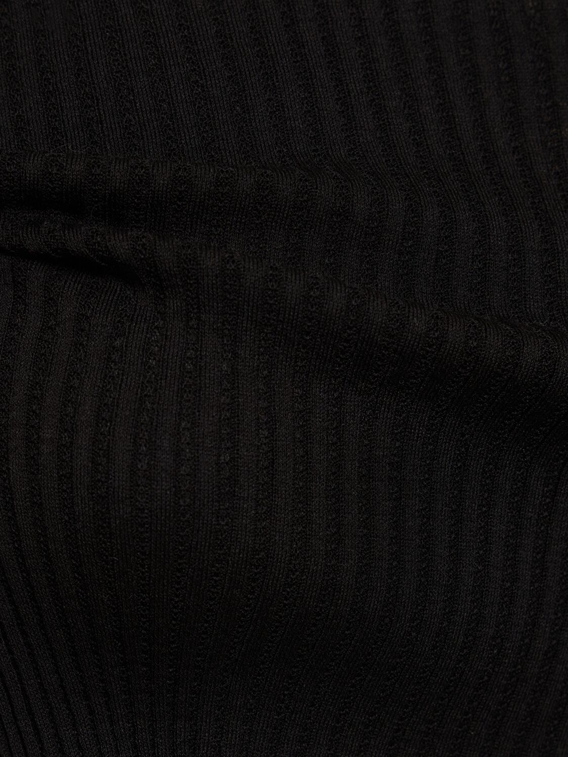 Shop Amiri Cotton Blend Knit Halter Neck Midi Dress In Black