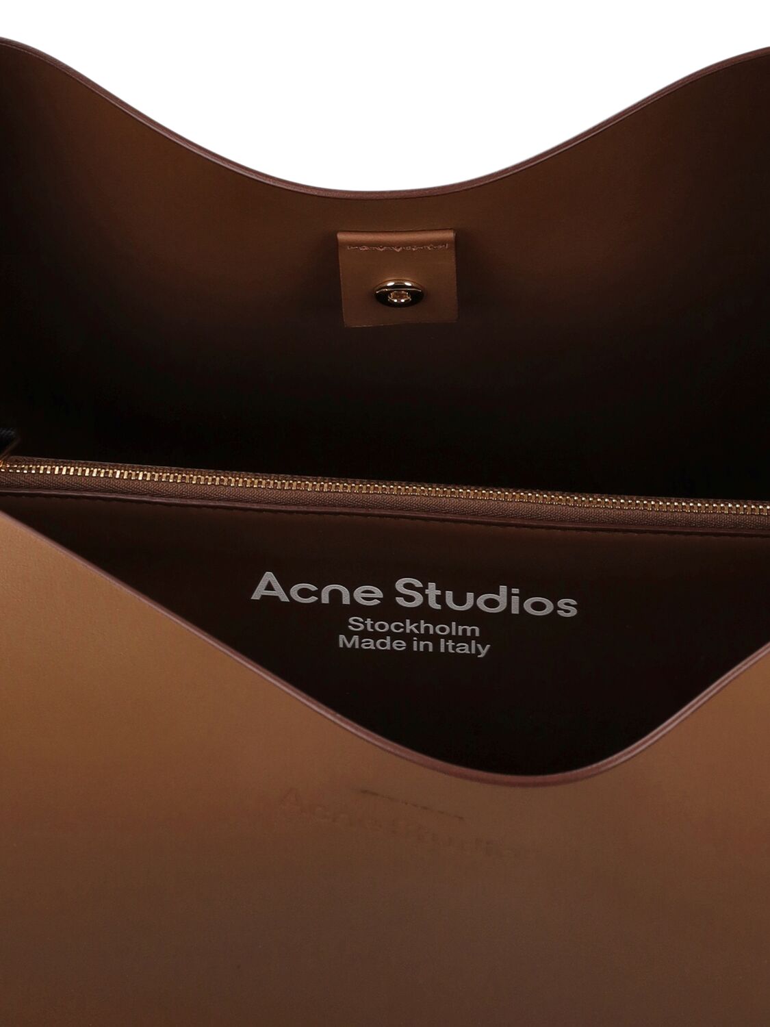 Shop Acne Studios Midi Musubi Leather Shoulder Bag In Camel Brown