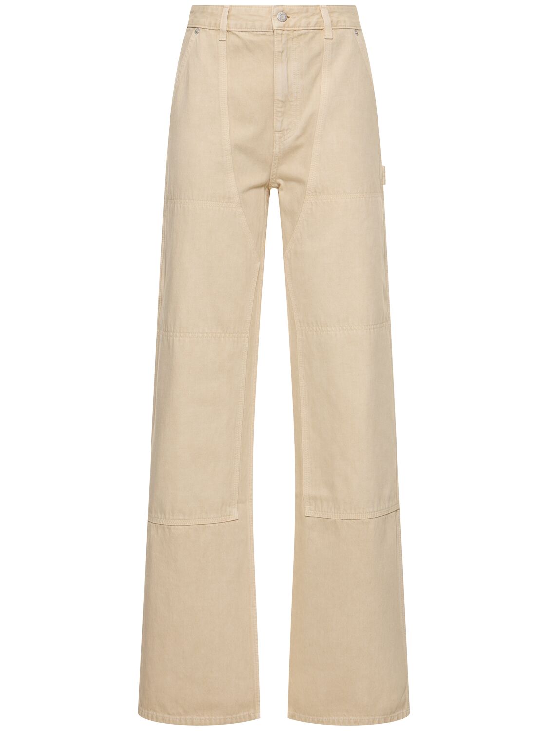 Shop Helmut Lang Carpenter Cotton Pants In Beige