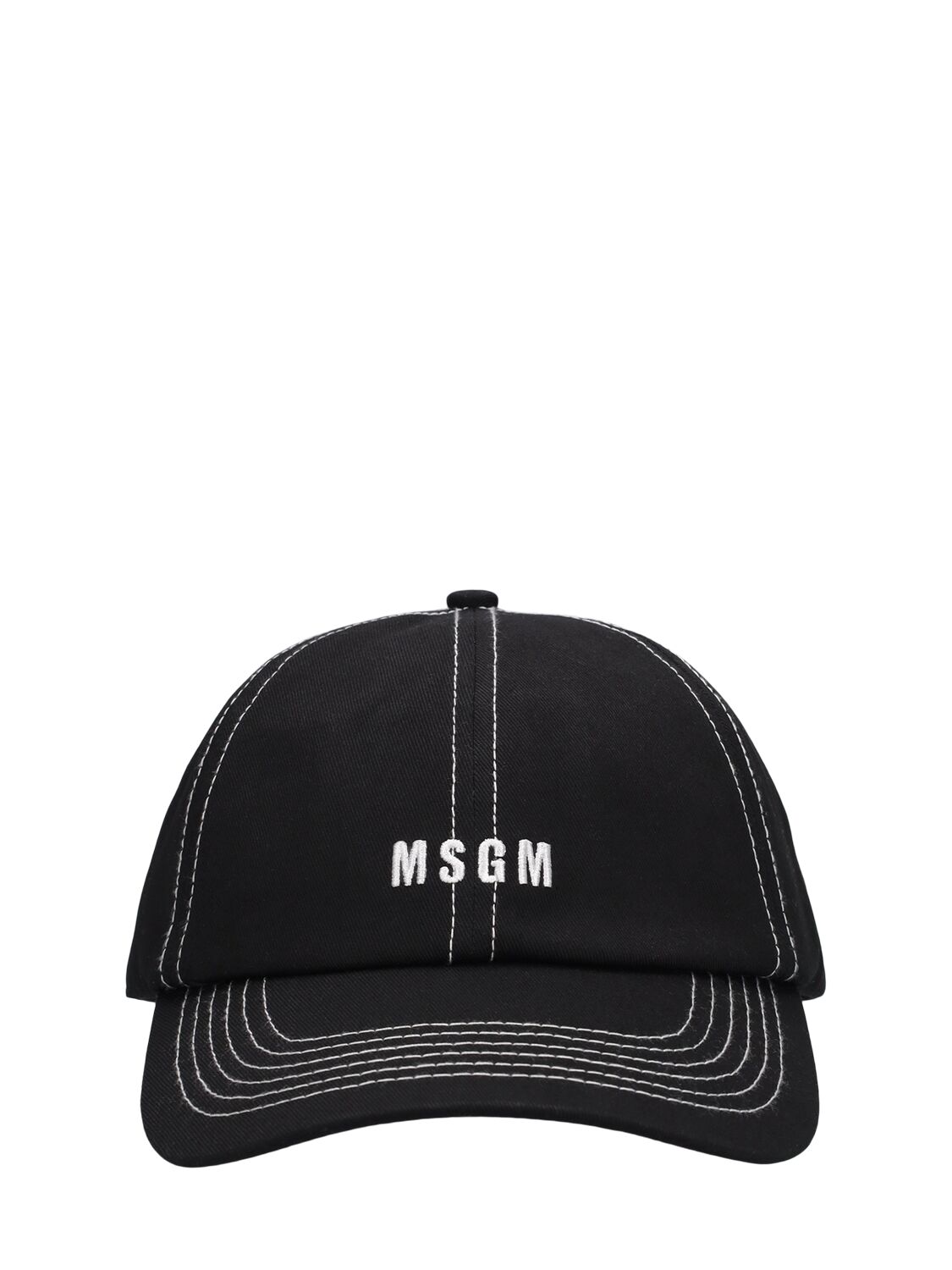 Msgm Kids' Cotton Baseball Hat In Black