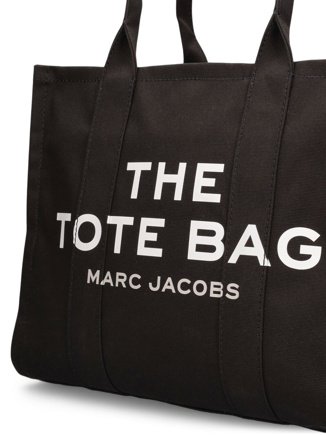Shop Marc Jacobs The Large Tote Cotton Bag In Black