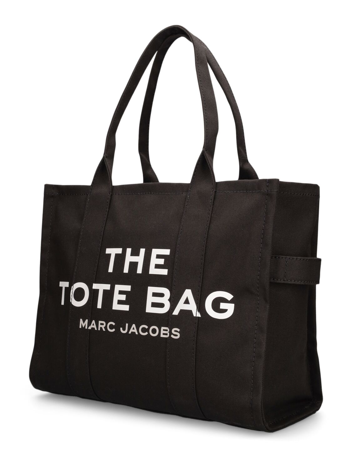 Shop Marc Jacobs The Large Tote Cotton Bag In Black