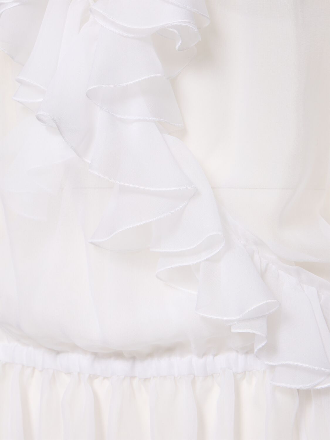 Shop Dolce & Gabbana Ruffled Silk Shirt In White