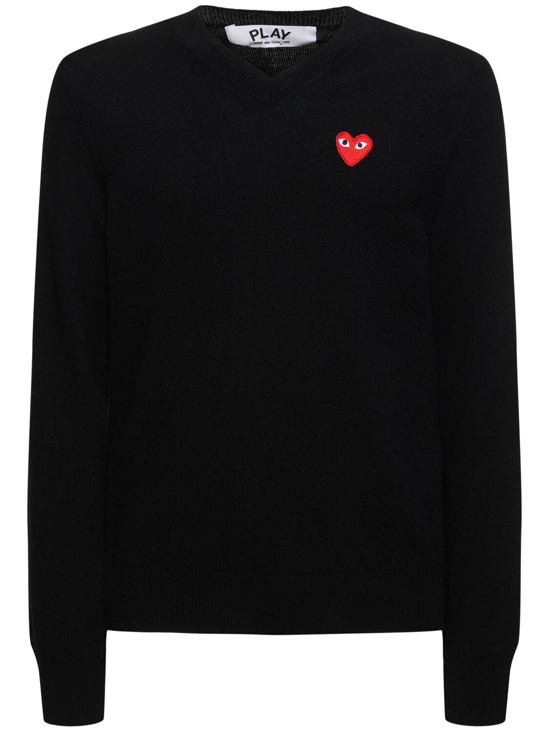 COMME DES GARÇONS PLAY Play Logo Knit Wool V-neck Sweater