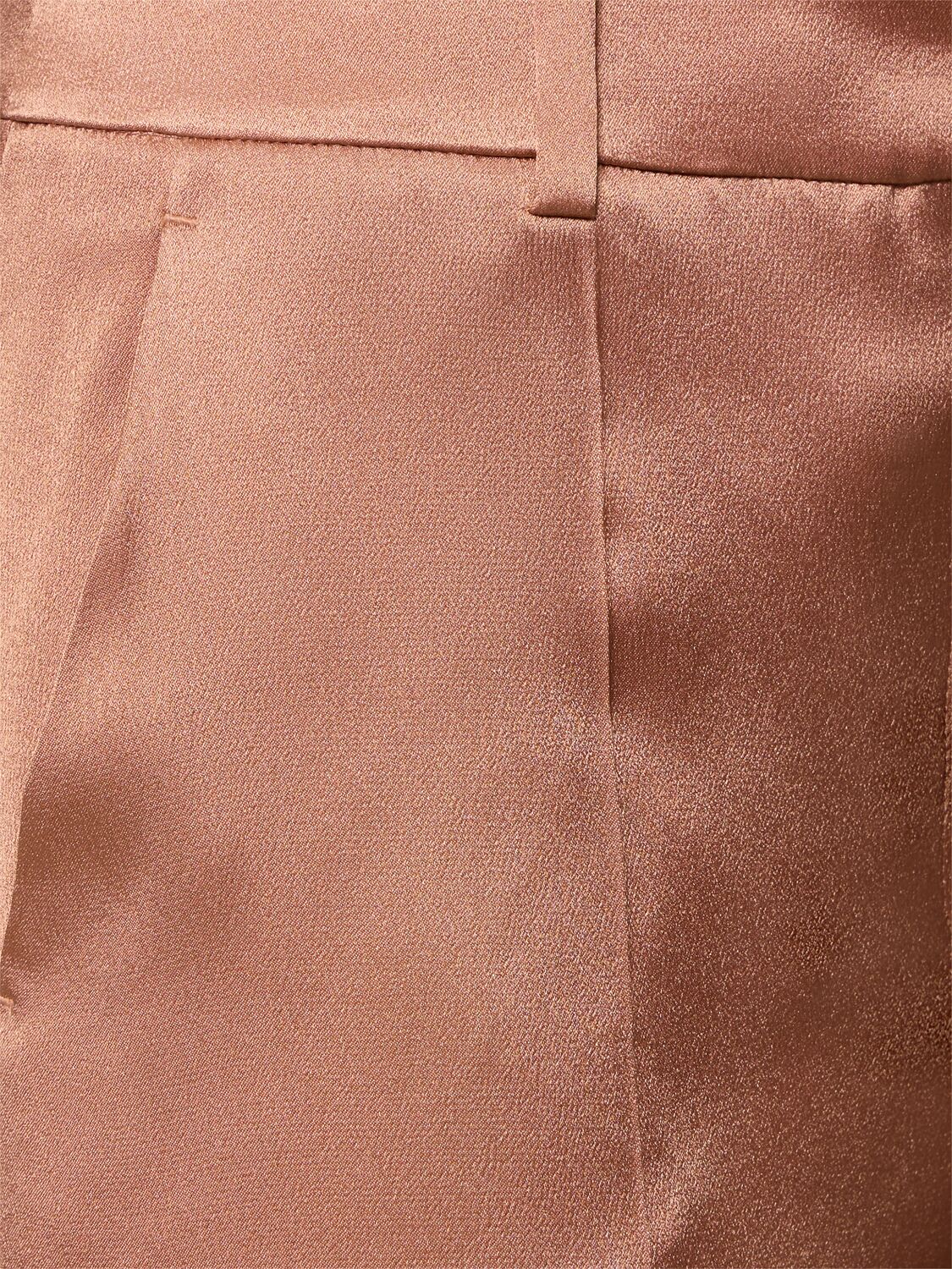 Shop Alberta Ferretti Satin Straight Pants In Light Pink